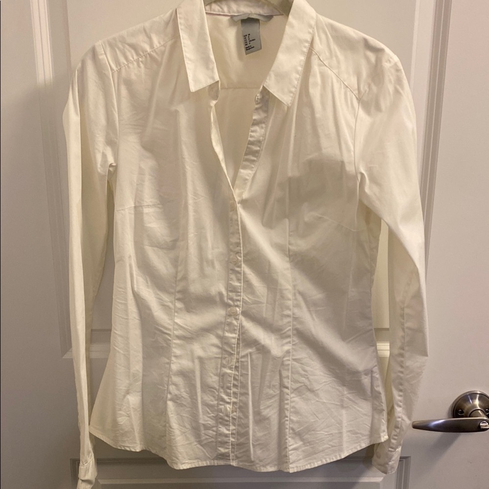 H&M White Button-Up Shirt